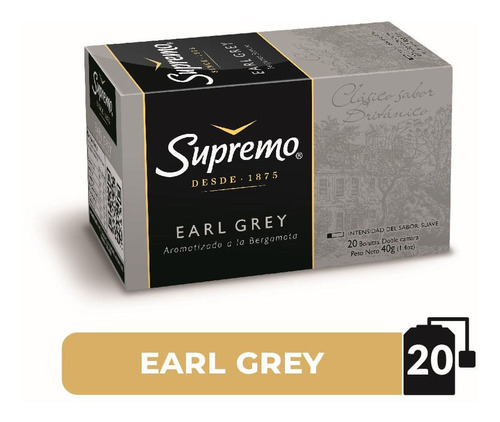 Té Supremo Premium Earl Grey 20 Bolsitas