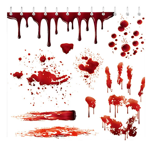 Cortina De Ducha Con Estampado De Terror Sangriento
