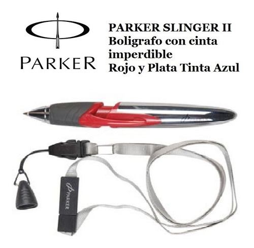 Boligrafo Parker Slinger Ii Rojo Y Cromo Grip Negro