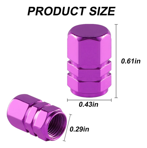 Tapas De Válvula Alpmosn De Aluminio Hexagonales 4 Unidades