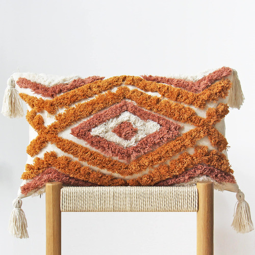 Fundas De Almohada Lumbar Boho Tejidas Y Decorativas Color N