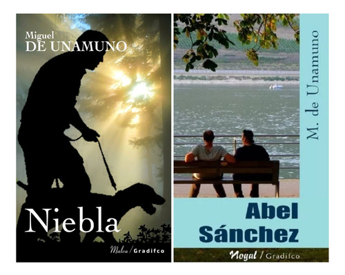 Lote X 2 Libros - Niebla + Abel Sanchez - Migue De Unamuno