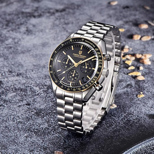 Reloj Pagani Design Pd-1701 V4 Cronógrafo Sumergible Negro Plateado Negro Negro