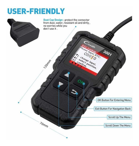 Imagen 4 de 7 de Escaner Automotriz Launch Scanner X431 Creader 3001 Obd2