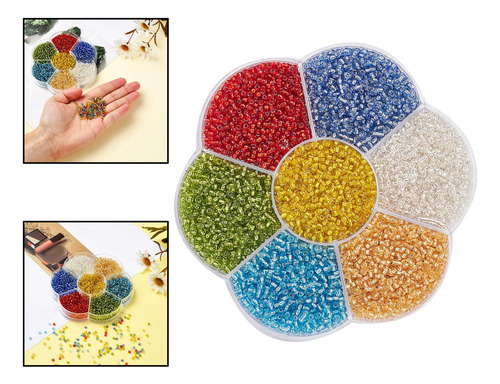 4550 Piezas 2 Mm 7 Colores Cuentas De Semillas De Vidrio