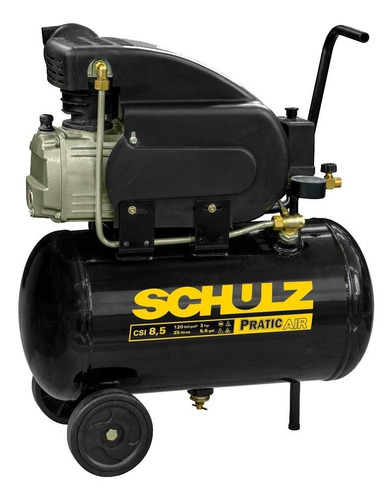 Compressor de ar elétrico portátil Schulz Pratic Air CSA 8,2/25 monofásica 25L 2hp 127V 60Hz preto