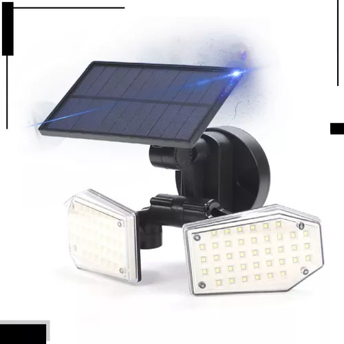 Foco Led Solar Recargable Para Exterior Con Sensor