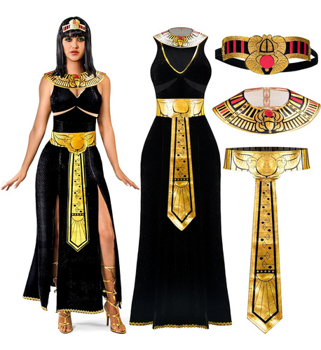 Disfraz De Cleopatra Para Mujer Collar, Cinturón Y Diadema