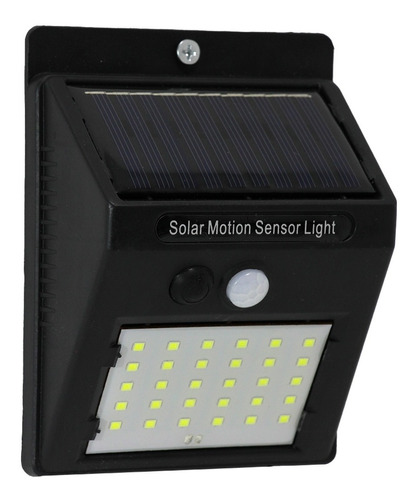 Aplique Solar 30 Leds Exterior Con Sensor Corporal 6500k