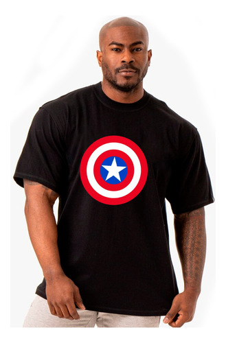 Polera Manga Corta Caballero Capitan America Xxl