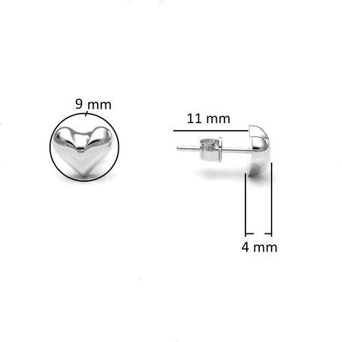 Imagen 3 de 10 de Broquel De Plata .925 Corazón Abombado Agálea Joyería