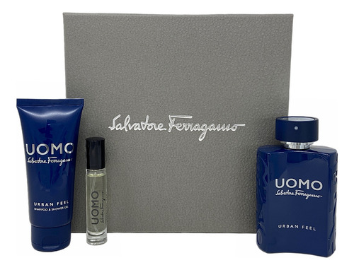 Ferragamo Uomo Urban Feel Set De 3 Pz Con Mini Para Hombre Volumen De La Unidad 100 Ml