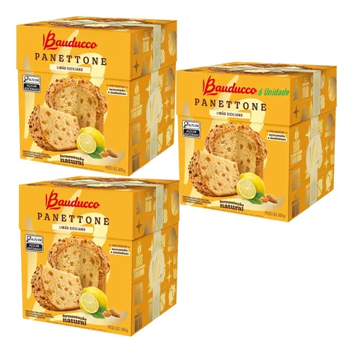 PANETTONE LIMÃO SICILIANO E PASSAS BAUDUCCO 500G