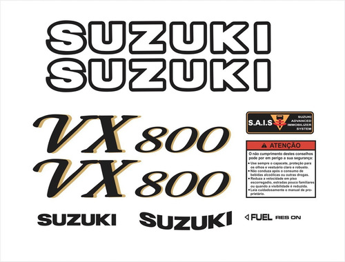 Adesivos Compatível Suzuki Vx800 Vx 800 Prata Kit Vx001