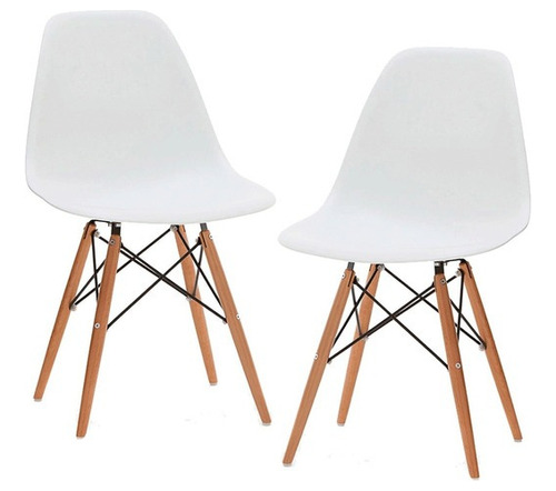 Pack X2 Silla De Comedor Eames Clasica Estructura Pvc