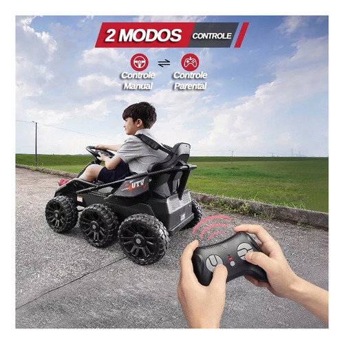 Kart Elétrico Infantil 24v Som Luz Controle Remoto Mp3 50kg Cor Preto Voltagem do carregador 110V/220V