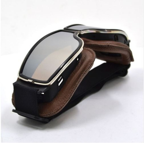 Óculos Moto Aviador Capacete Aberto Café Racer Marrom Fumê