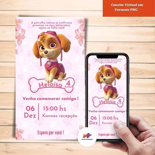 Convite Virtual Patrulha Canina Menina