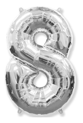 Globo Metalico En Forma De Numero Gigante 80cm Plata Dorado