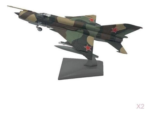 2x 1: 100 Escala Mig-21 Modelo De Avión Avión