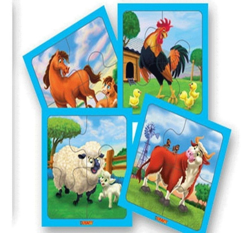 Puzzles Infantil Granja 2 X 4 Piezas Duravit