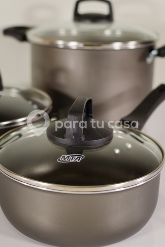 Imagen 8 de 10 de Batería Cocina Olla Aluminio Teflón 10 Piezas Estrela Mta
