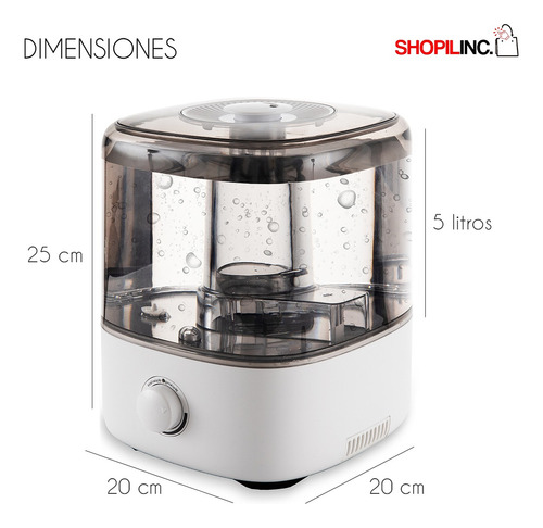 2 Unidades Humidificador Ultrasonico Difusor De Niebla Fria Blanco