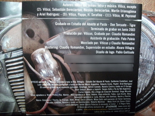 Cd Viticus - Viticus - 1 Disco Rock & Roll 2003 Riff Pappo (Usado)