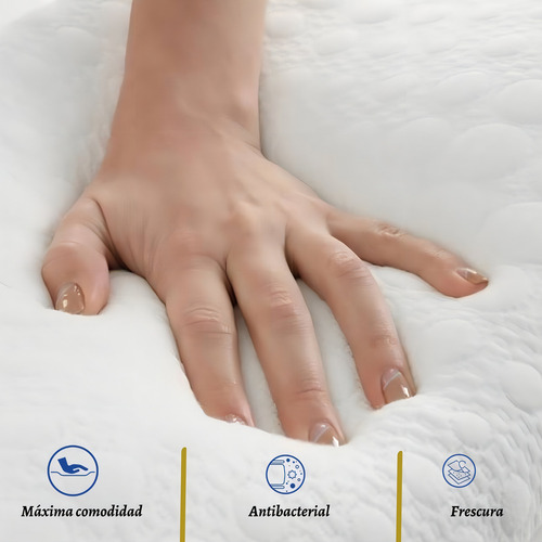 Colchón Individual Serta Tecnologia Natural Foam Con Resortes Individuales, Soport De Alta Densidad Y Máximo Confort Fresco Y Suave