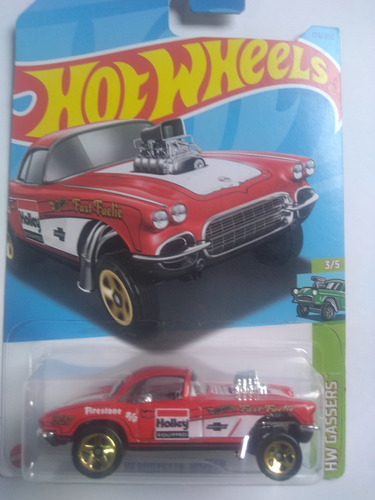 Carrito Hot Wheels 62 Corvette Gasser Color Rojo Serie Gasse