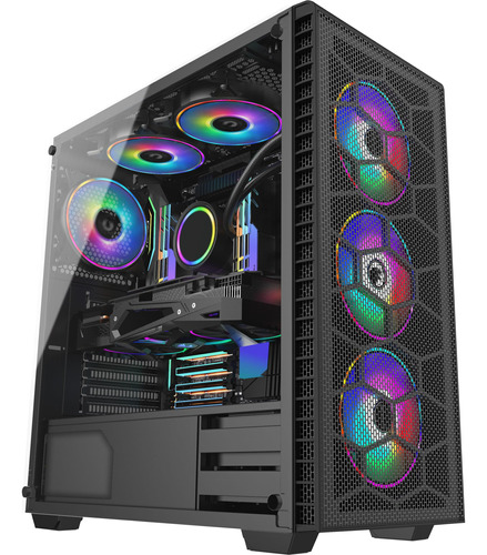 Gamepower Horizon Mesh Atx Mid Tower Gaming Pc Case + 80 Bro