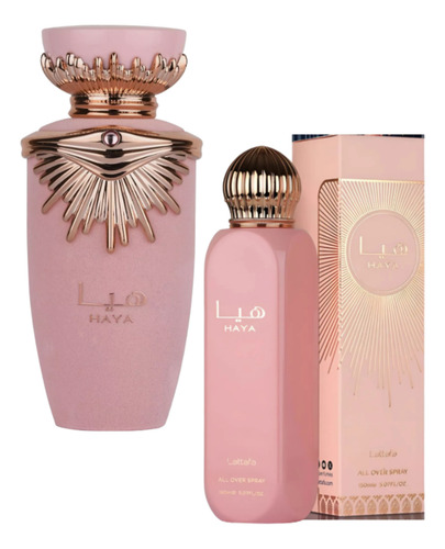 Set Lattafa Dama Haya De 100 Ml Mas Spray Corporal 150 Ml