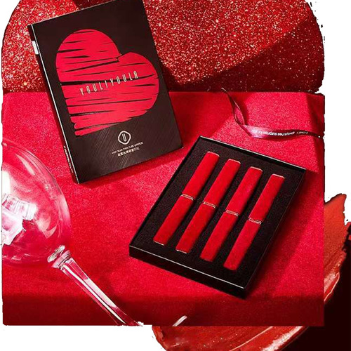 Caja De Regalo Rojo Retro De Tubo Fino Instaladas 4 Piezas