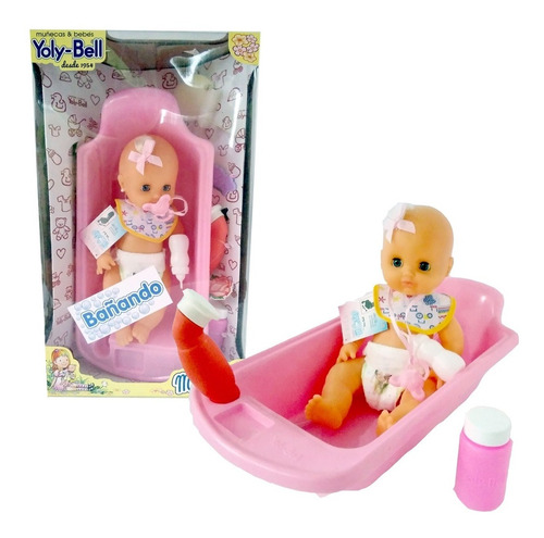 Mi Bebé Yoly-bell Bañando A Mi Bebé Con Bañera Rayuela