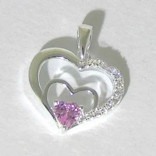Imagen 2 de 8 de Conjunto Corazón Plata 925 18x19mm Cadena Plata 925 Singapur