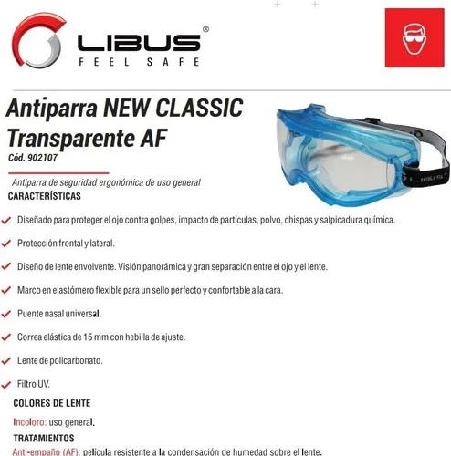 Antiparra Proteccion Seguridad Libus New Classic Antiempa o