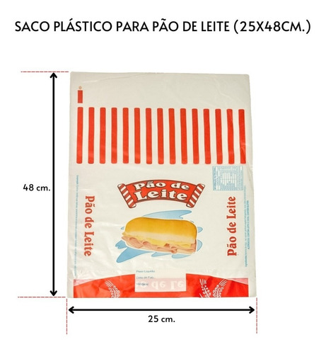 Saco Plástico P/ Pão De Leite 25x48 1000 Unidades
