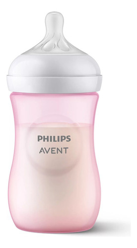 Mamadeira Avent Pétala 260ml Rosa Menina 3.0 Bico N°3