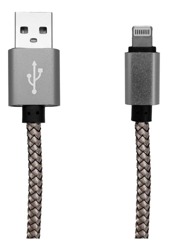 Cable Cargador Usb Compatible iPhone iPad 1mt Color Plateado