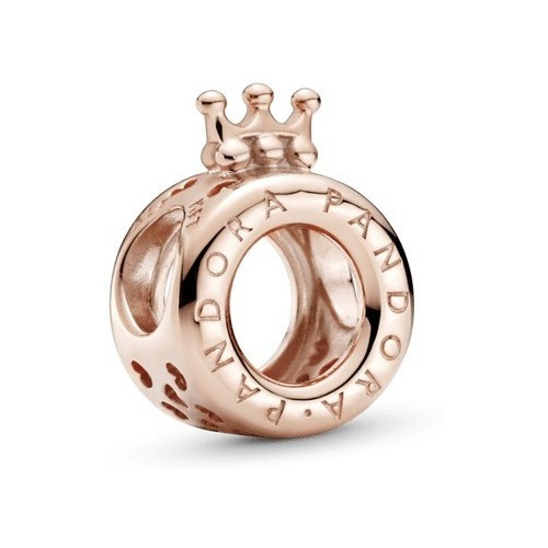 Pandora Charm Corona O Logotipo Oro Rosa De 14k Original