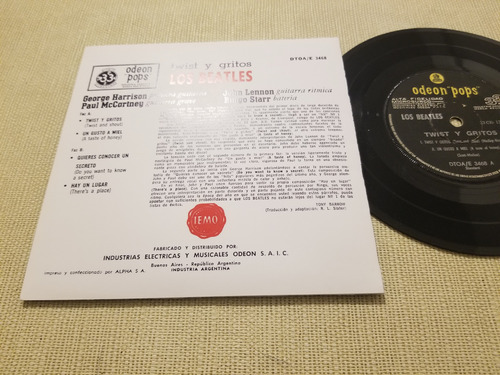 Beatles Twist Y Gritos Vinilo Ep Tapa Replica Estándar (Usado)