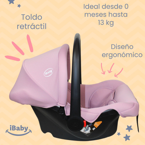 Autoasiento Porta Bebé Grupo 0+ Portaré Ibaby 3 En 1 - Rosa Portaré Rosa
