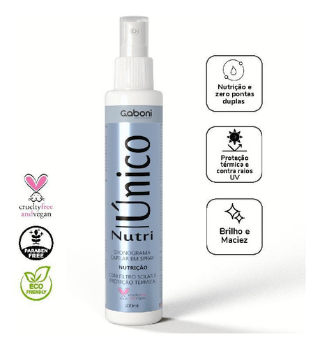 Spray Nutri Unico Gaboni Cronograma Capilar 100ml