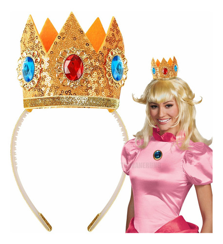 Corona Para Princesa Peach Nueva Pelicula Cosplay Disfraz Para Mario Halloween Navidad Regalo