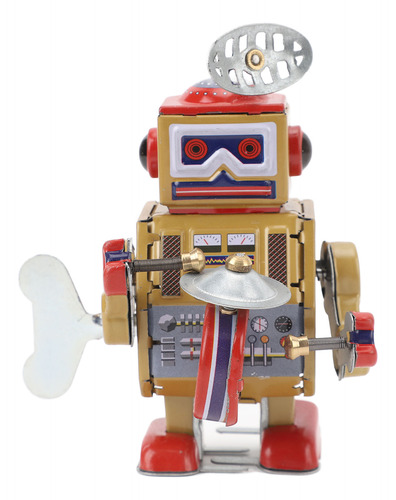 Robot De Juguete Wind Up Vintage Hecho A Mano, Exquisito Est