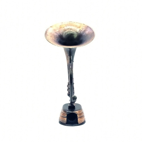 Sacapuntas Metálico Bronce De Colección Trompa.