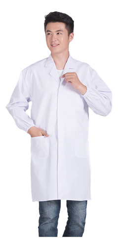 Delantal Médico O Clínico Unisex De Laboratorio Largo Blanco