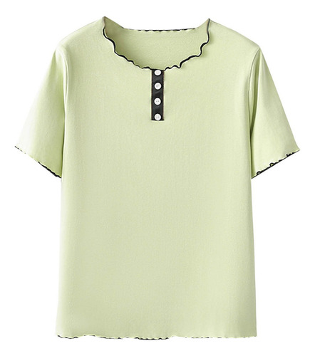 A Camiseta De Verano Para Mujer, Talla Grande, Color Liso,