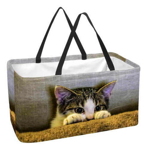 Bolsa Compra Reutilizable Para Comestibl Plegable Ropa Gato