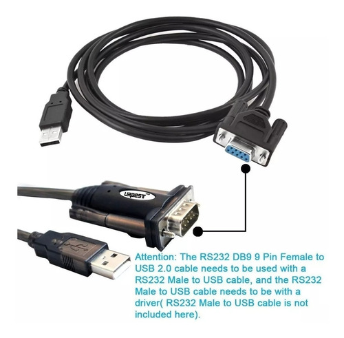 Cable Db9 Hembra Rs232 A Usb 2.0 Programación Plc Urbest